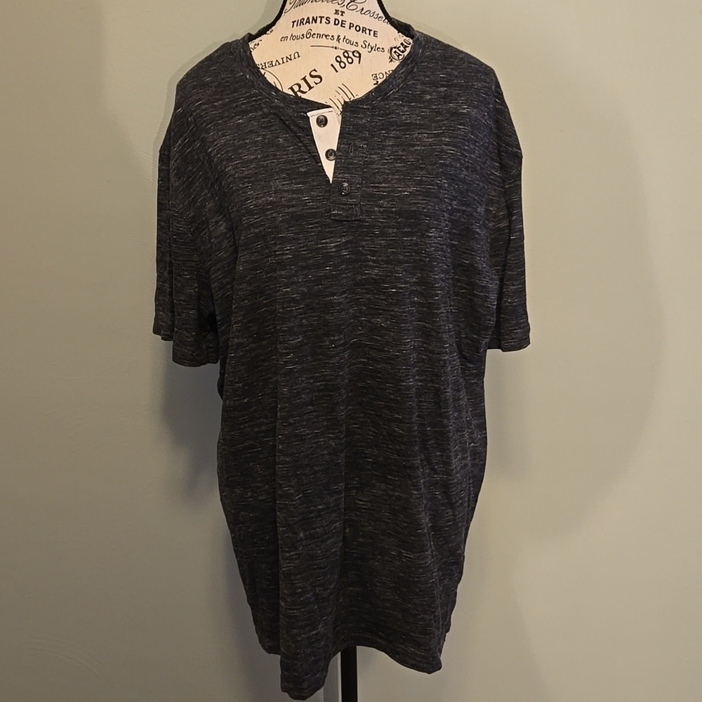 Grey Button Tee